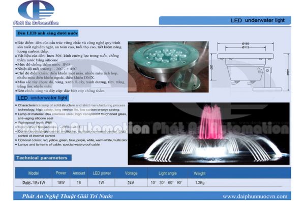 Đèn led chuyên dụng chiếu sáng đài phun nước 1